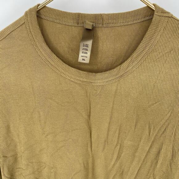 Skims Cotton Ribbed Tee Shirt Short Sleeve Green Women's Size 3XL - Picture 3 of 5